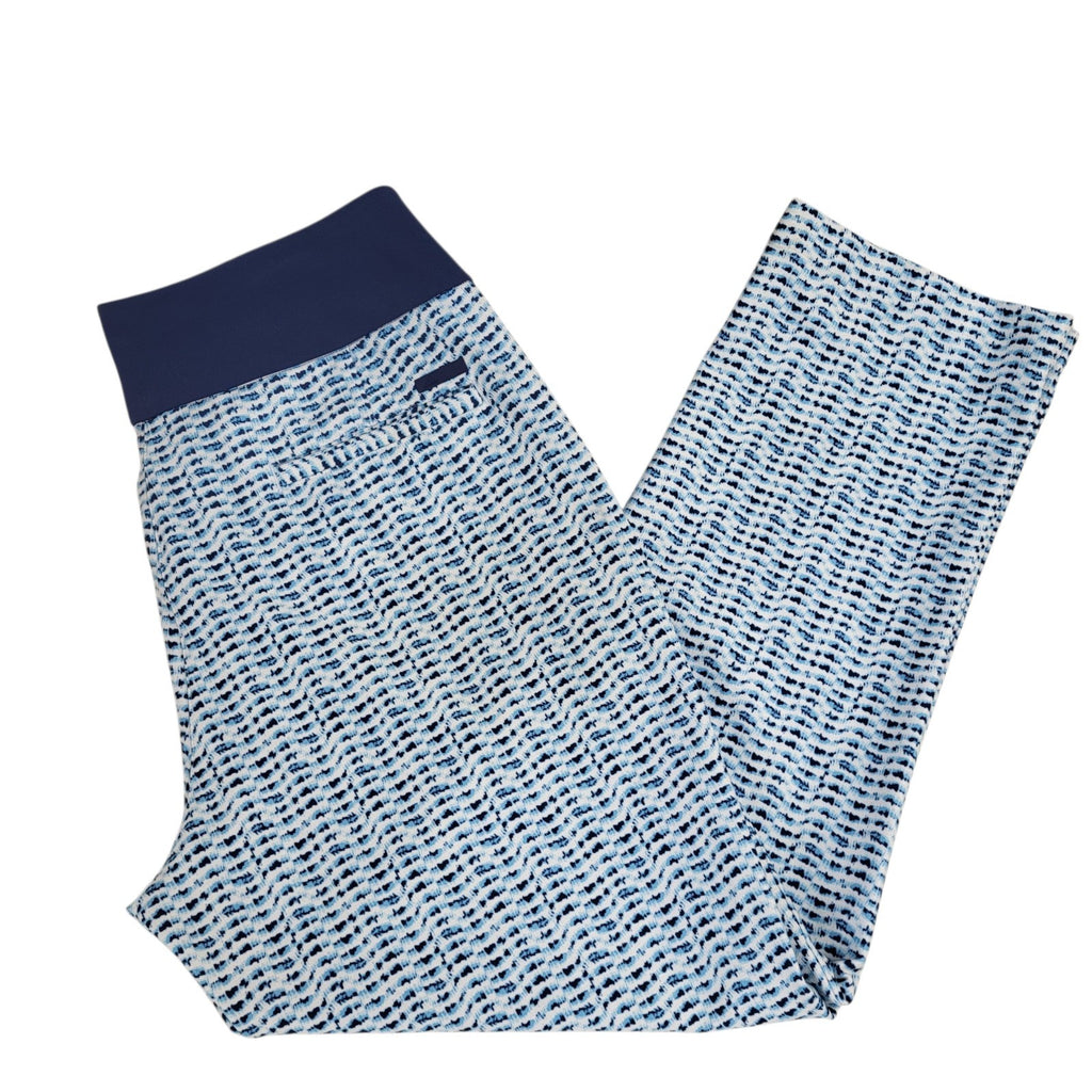 Adidas Tracksuit Leggings Blue Cropped Elasticated Uk Women's Size M W28 L24