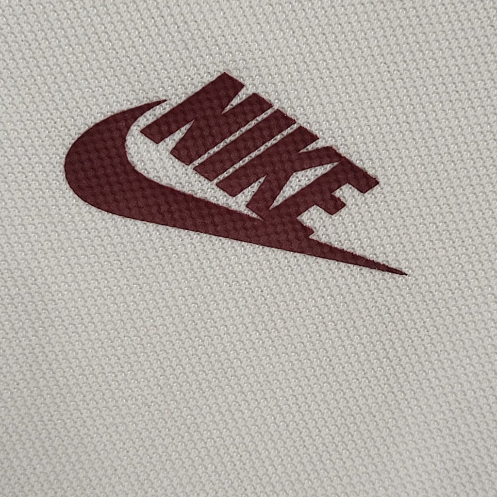Nike Y2K Vintage White Cropped Polo Shirt Uk Women's Size Medium