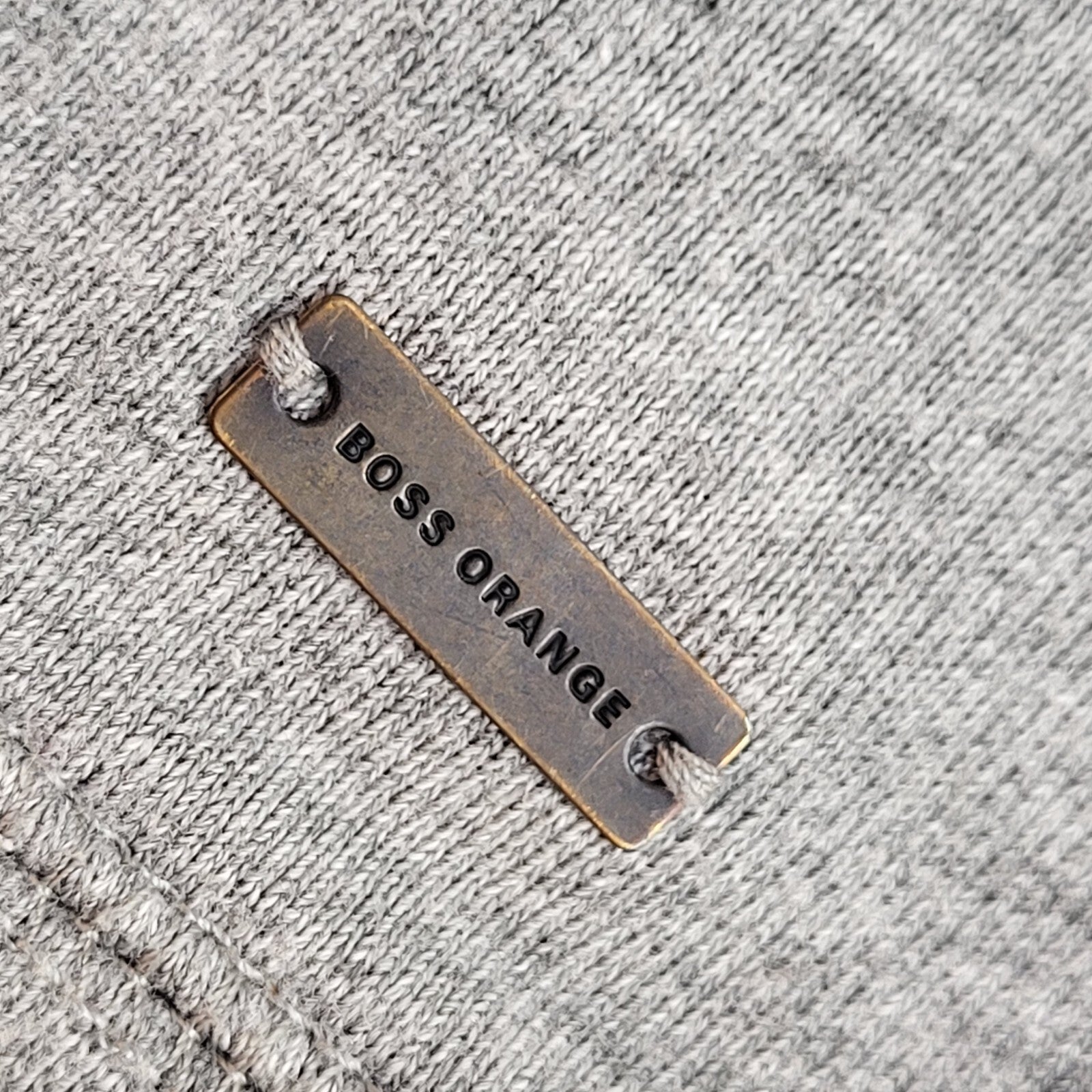 Hugo Boss Orange Sweatshirt Grey Crew Neck 90's Vintage UK Men's Size M