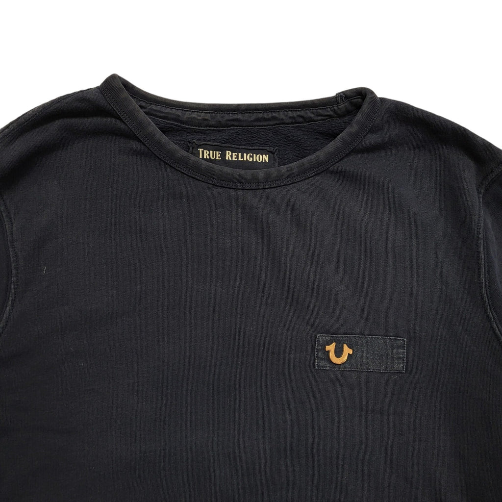 True Religion Y2K Navy Blue Round Neck Sweatshirt Uk Men's Size Large