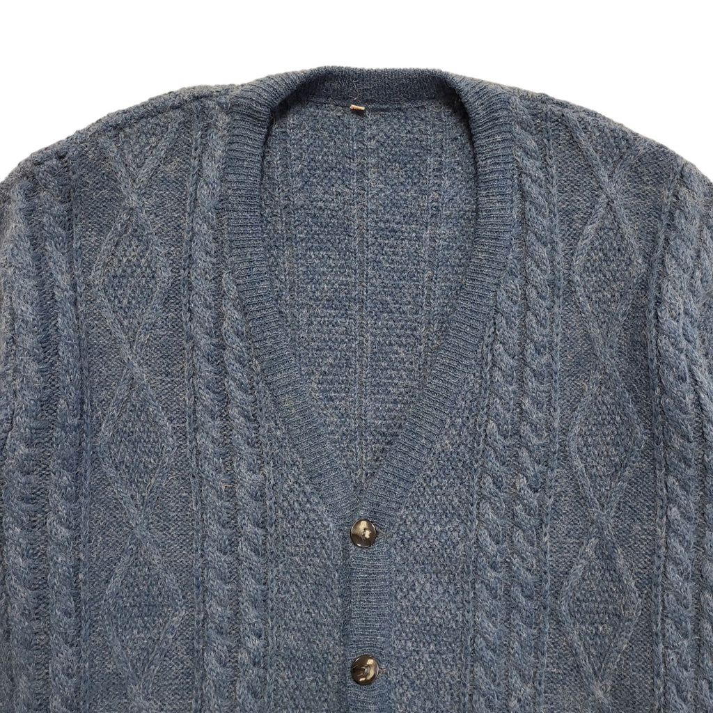 Vintage 90's Cardigan Blue Knit Button Front Men's UK Size M