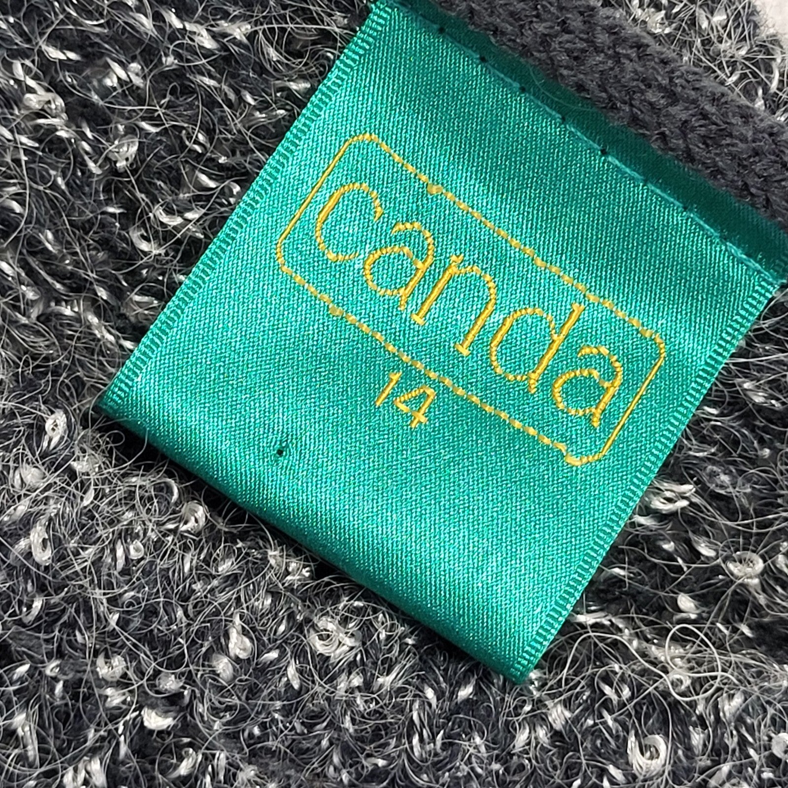 Canda Grey Vintage 80's Floral Jumper Uk Women's Size 14