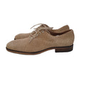 Selected Homme Perforated Beige Leather Casual Lace Up Men's Shoes Uk 7