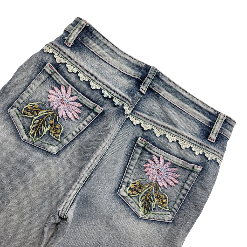 90s Vintage Skinny Bootcut Blue Denim Jeans Women's Size m 10 W29 L29