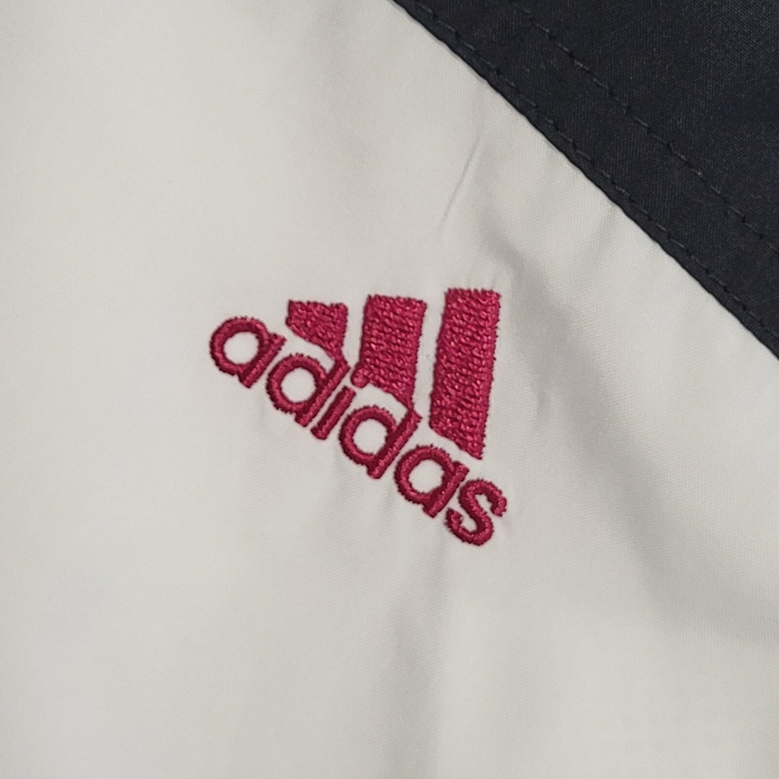 Adidas White & Black Vintage Y2K  Zipped Sports Jacket Uk Women's Size 10