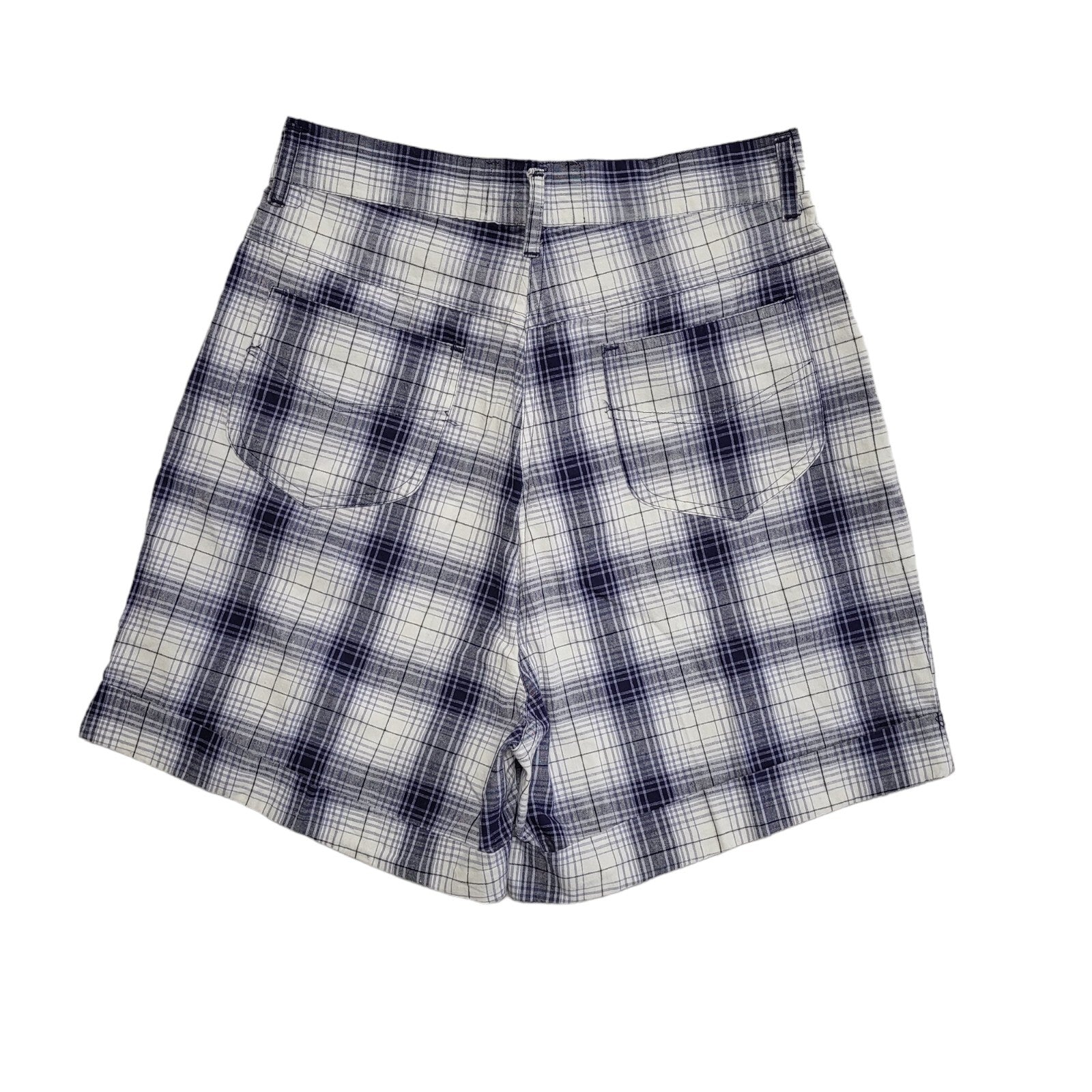 True Blue Vintage 90s Blue White Check Shorts Uk Women's Size Large