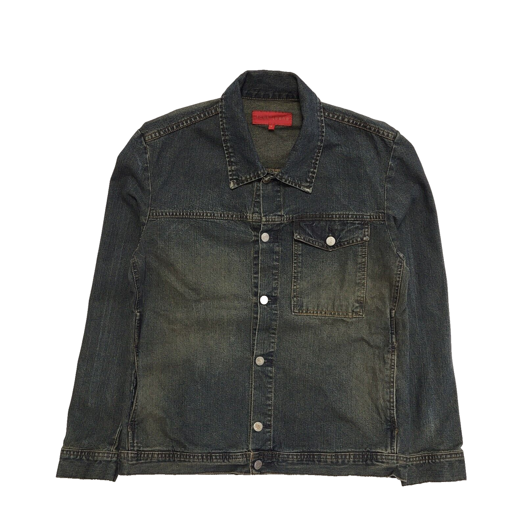 FCUK Vintage 90's Blue/Brown Button Up Collared Denim Jacket Men's UK Size M