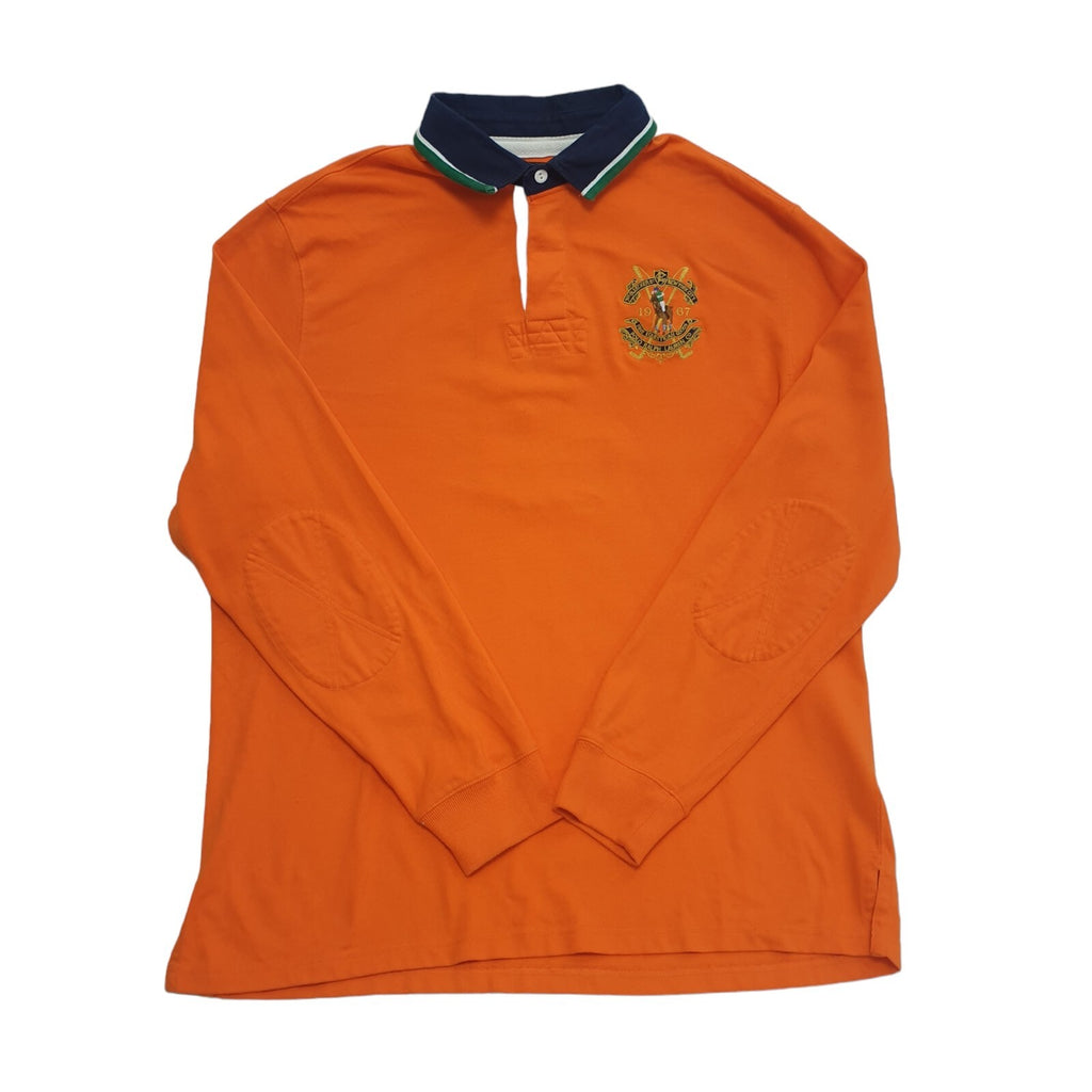 Polo Ralph Lauren Y2K Orange Long Sleeve Polo Top Shirt Men's Size XL