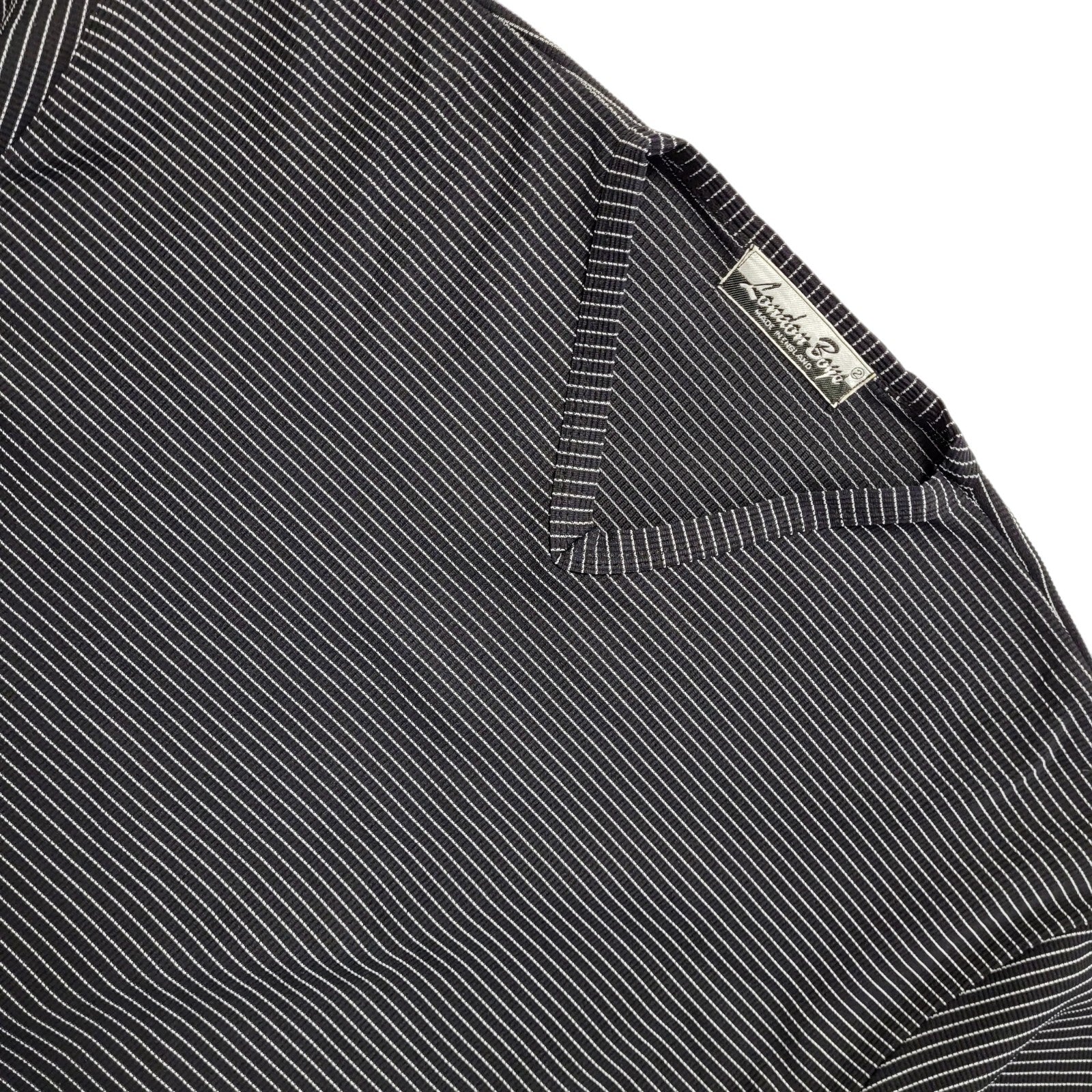London Boys Vintage 90s Black & White Striped Short Sleeve T-Shirt Mens Size M