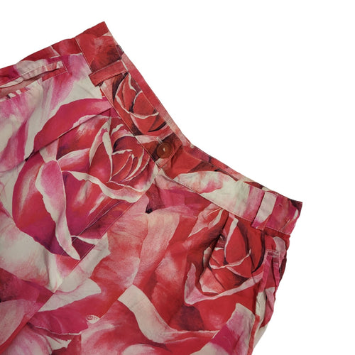 Ariella 90s Vintage Pink White Floral Shorts Uk Women's Size 12 W30