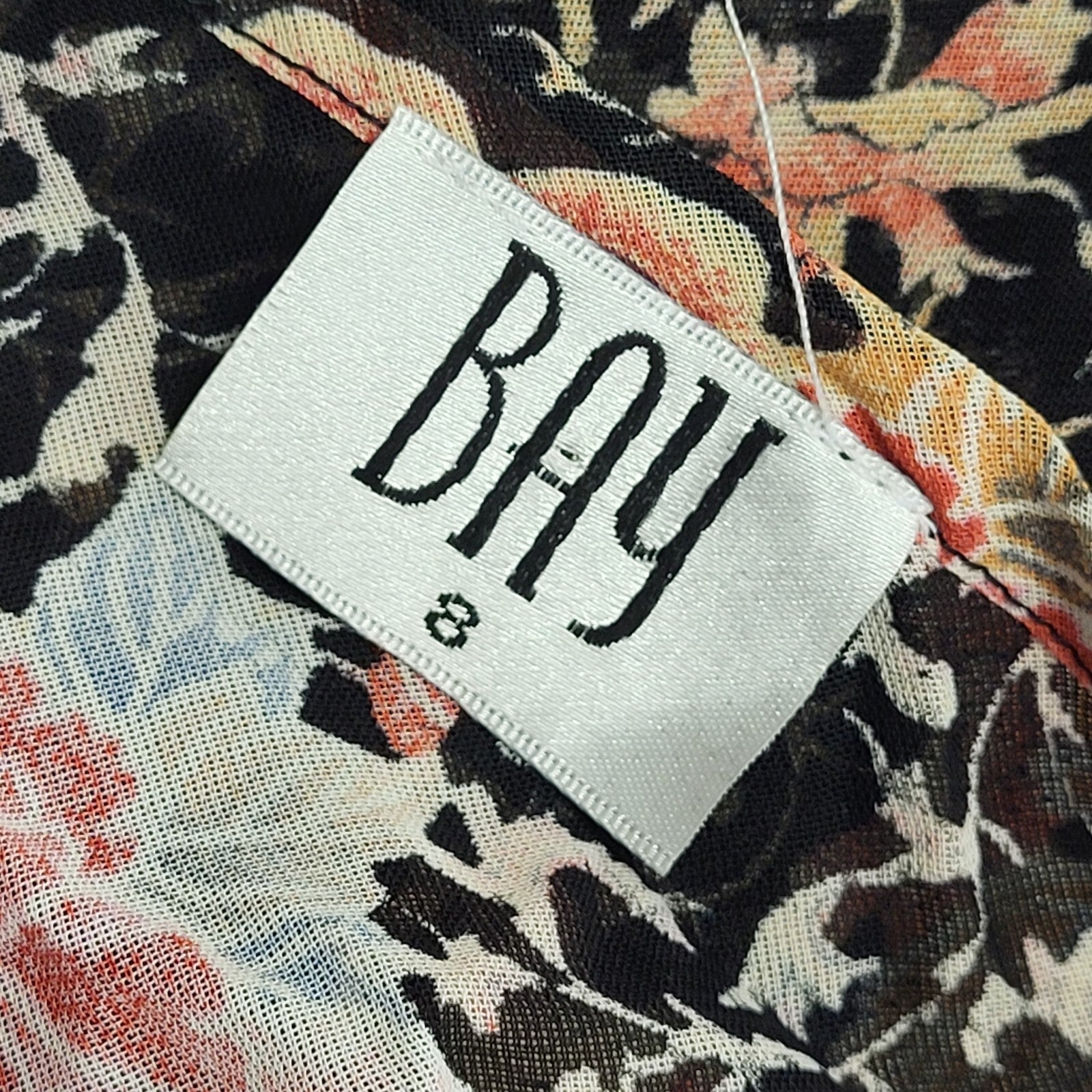 Bay Y2K Vintage Black & Pink Floral Retro Tunic Top Womens UK Size 8