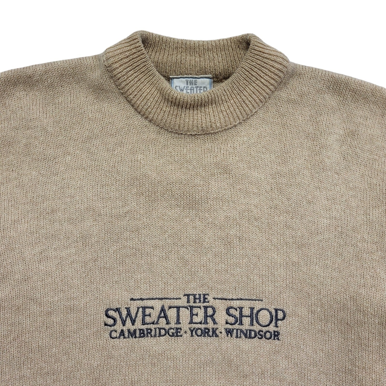 Sweater Shop Vintage 80's Beige Crew Neck Jumper Uk Men's Size XL