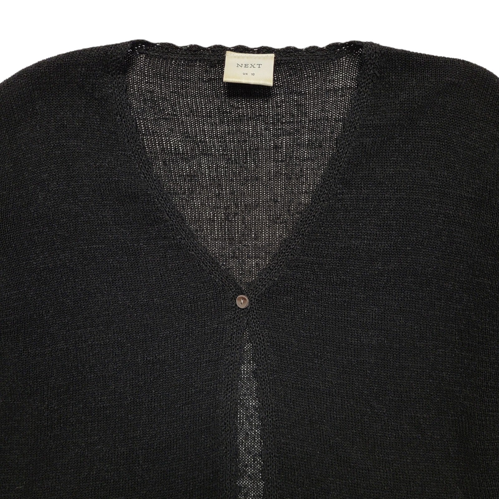 Next Vintage 90's Black Button Front Long Sleeve Cardigan Womens UK 10