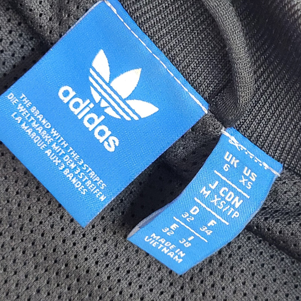 Adidas Y2K Black Full Zip Sports Tracksuit Jacket Women's UK Size 6