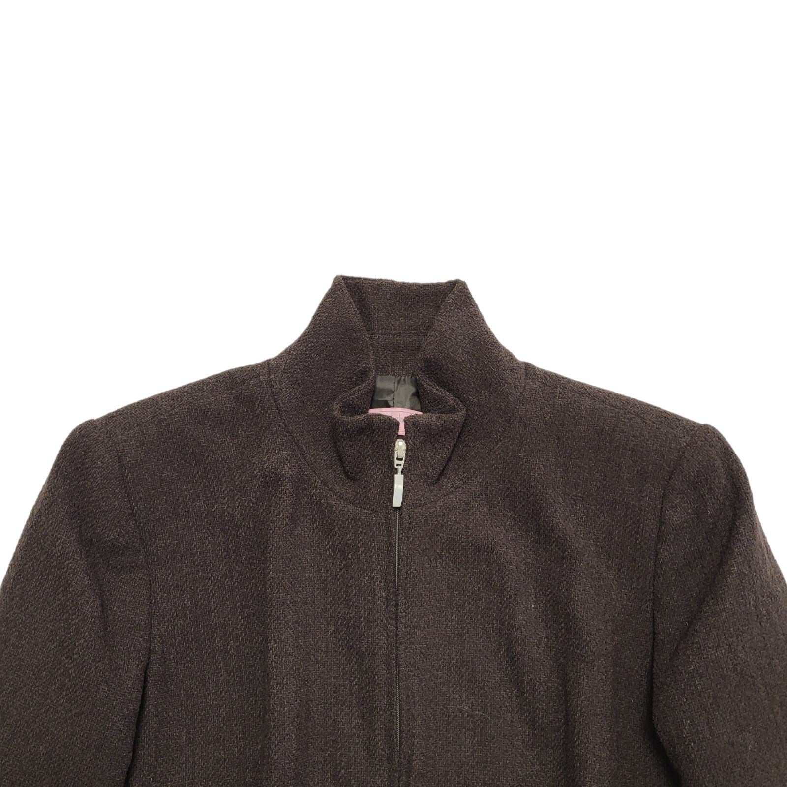 Eddie Taylor 90s Vintage Brown Zipped Blazer Jacket Uk Women's Size 16
