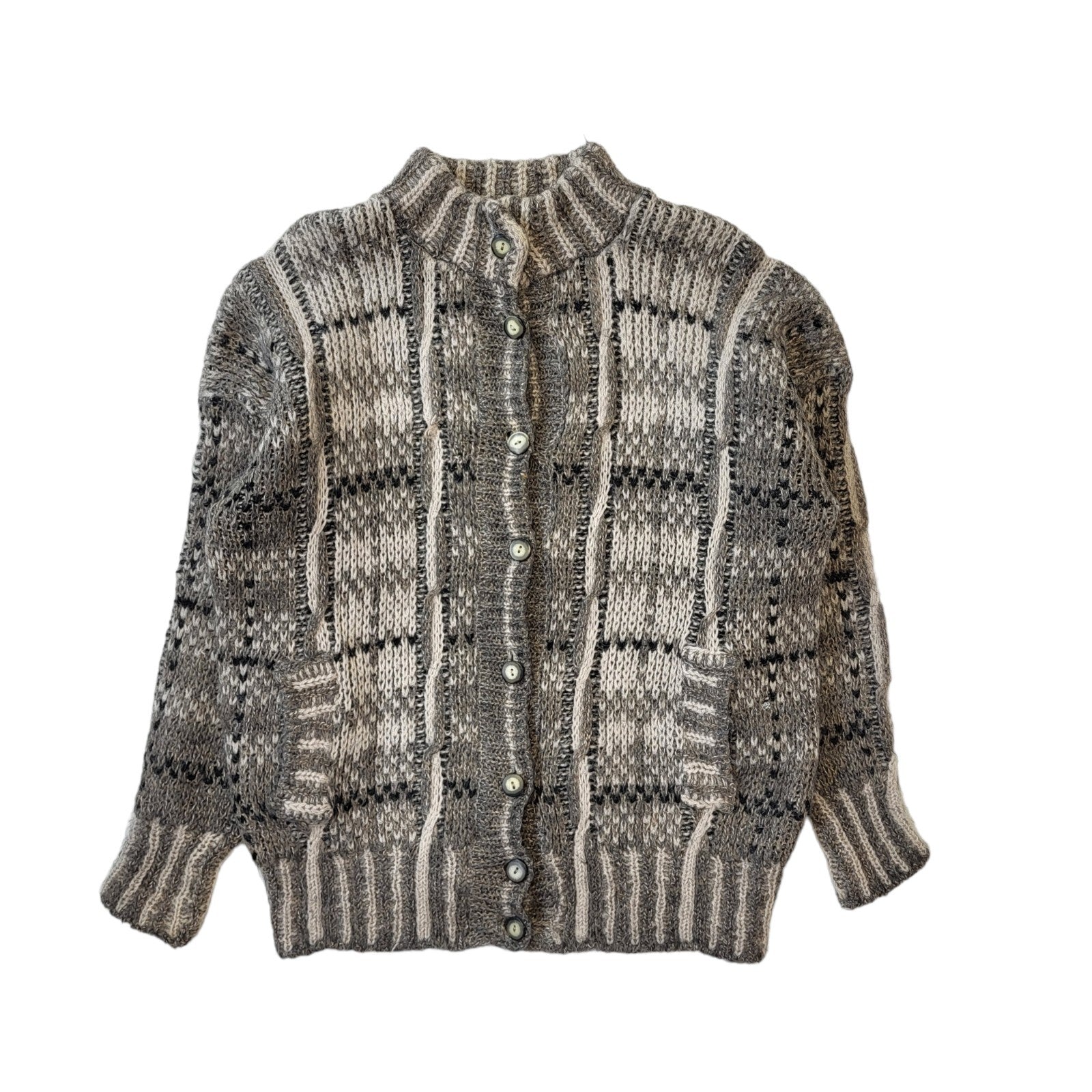 St Michael 80s Vintage Grey Button-Up Cardigan Women's Size 16/18 Eu 46/48