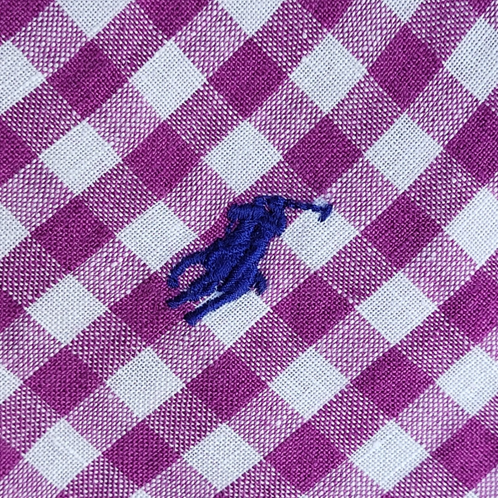 Polo Ralph Lauren Vintage 90's Pink & White Checked Long Sleeve Shirt Men's UK S
