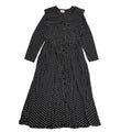 Style Vintage 90's Black & White Polka Dot Midi A-Line Dress Women's UK Size 10