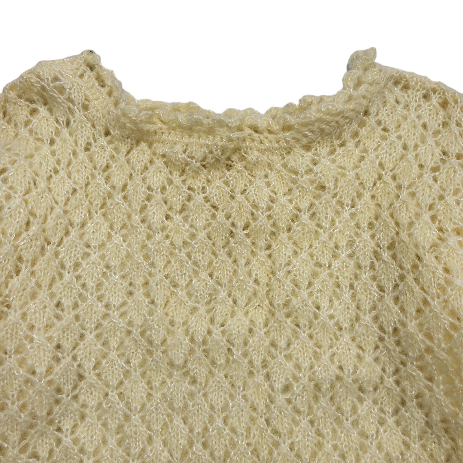 90s Vintage Yellow Knit Short Sleeve Jumper Women's Size Small
