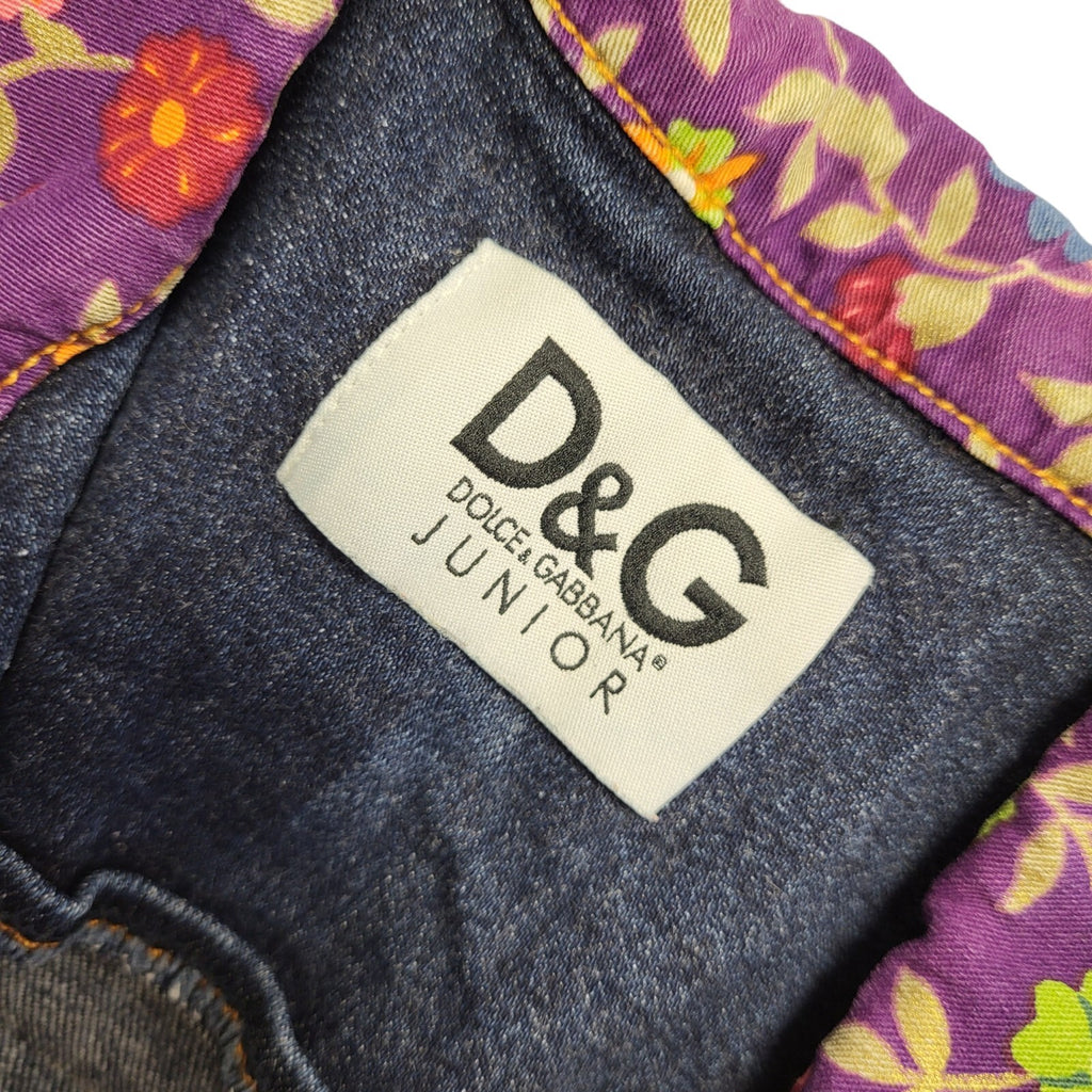 D&G Junior Dark Blue Sleeveless Denim Vest Uk Girl's Size Age 6/7 Years