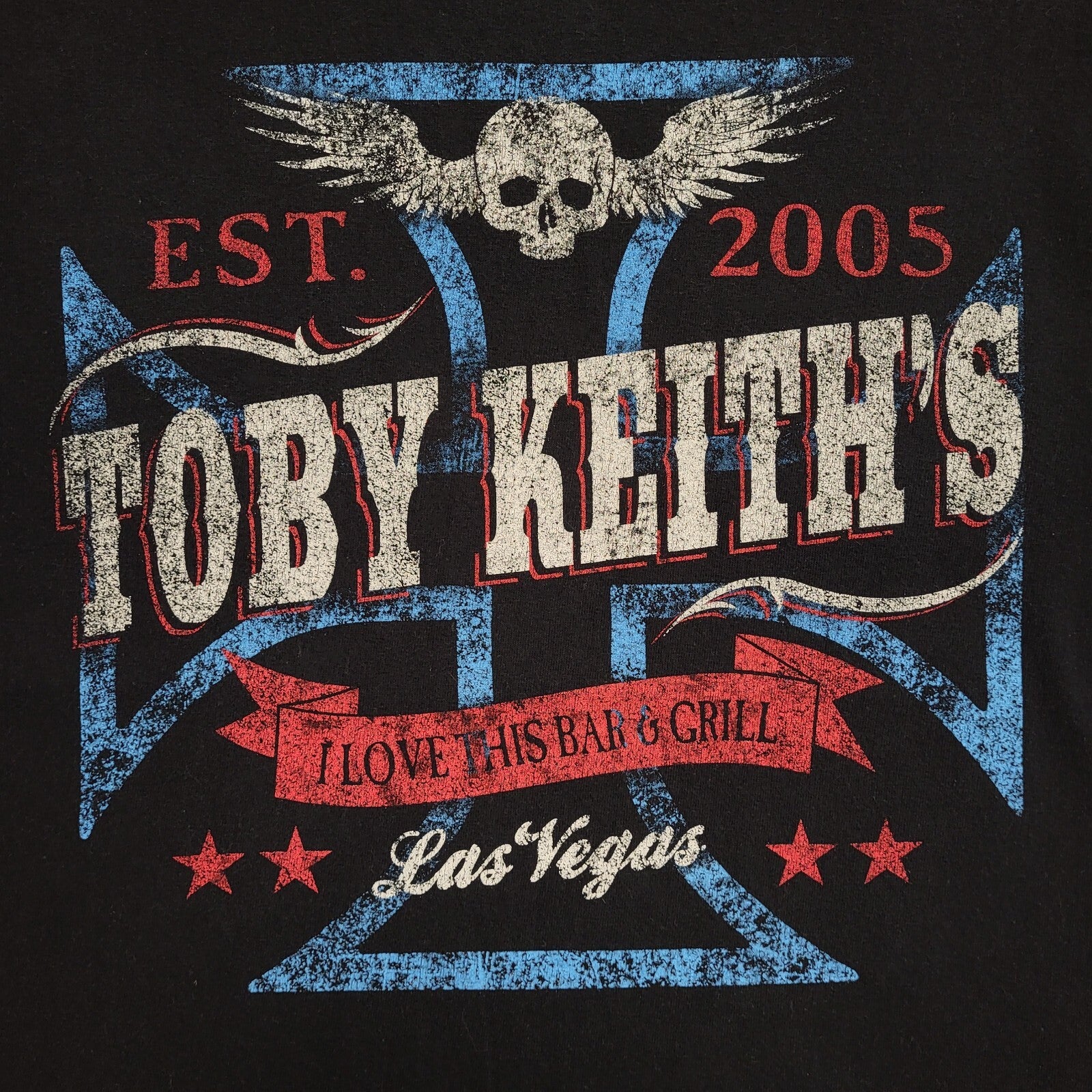Toby Keiths 2005 Vintage Y2K Black Short Sleeve T-Shirt Mens UK Size M