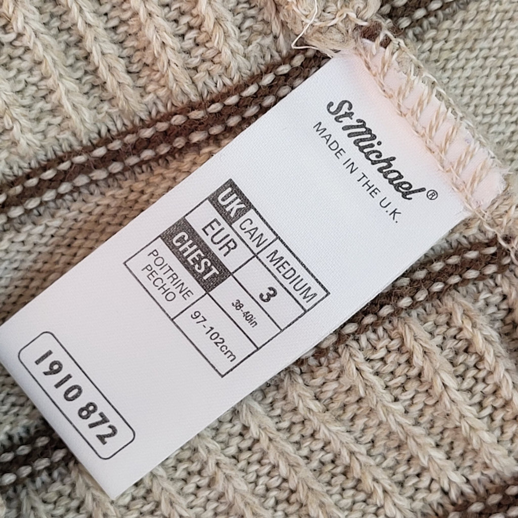 St Michael Vintage 90's Beige Jumper UK Men's Size Medium