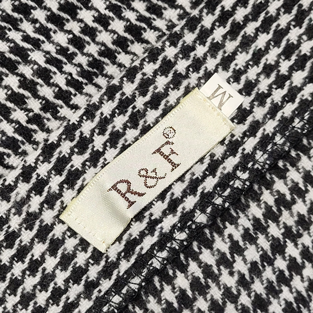 R&F Vintage 80's White & Black Button Front Straight Skirt Women's UK M W28