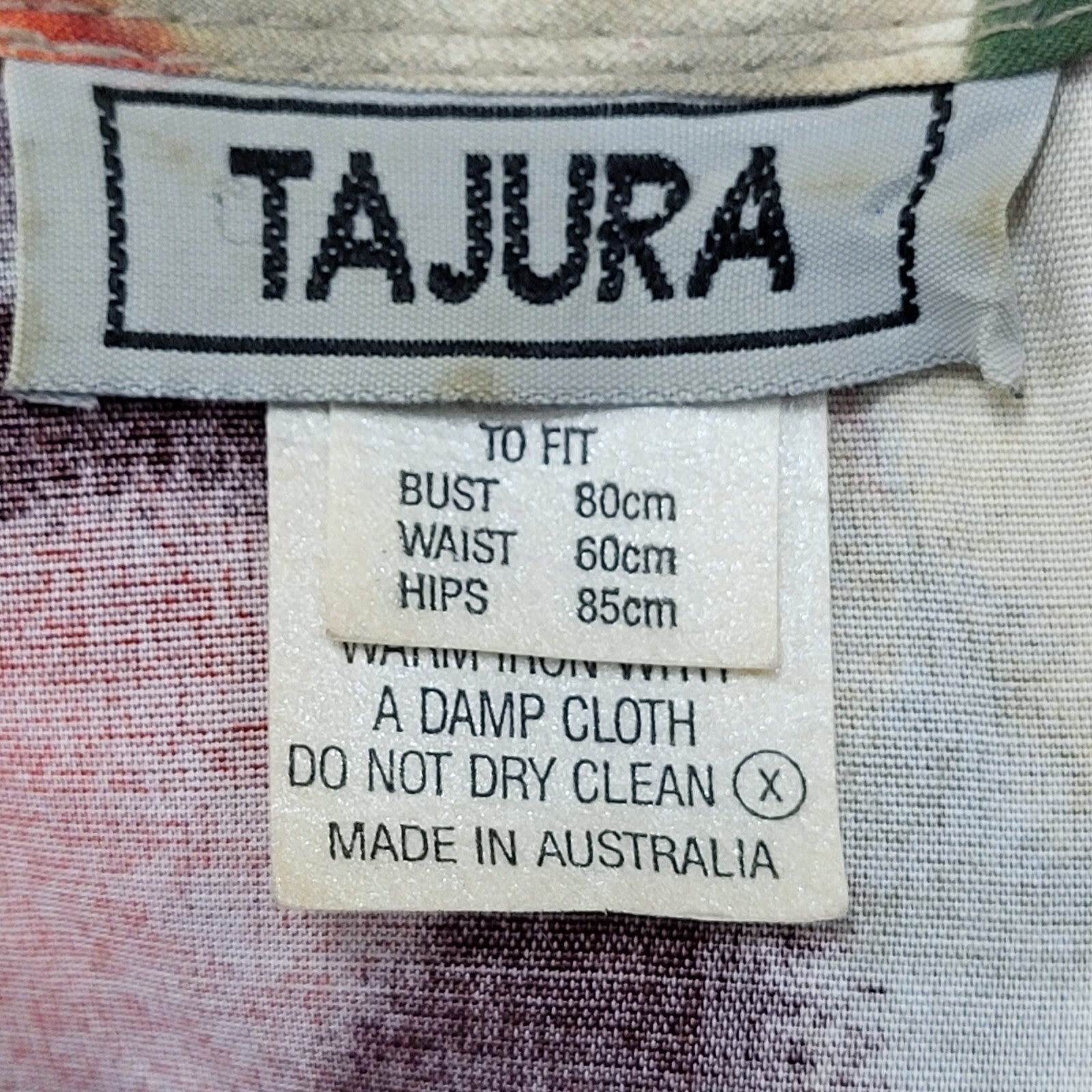 Tajura 80s Vintage Floral Multicoloured Buttoned A-Line Daywear Dress Women's 10