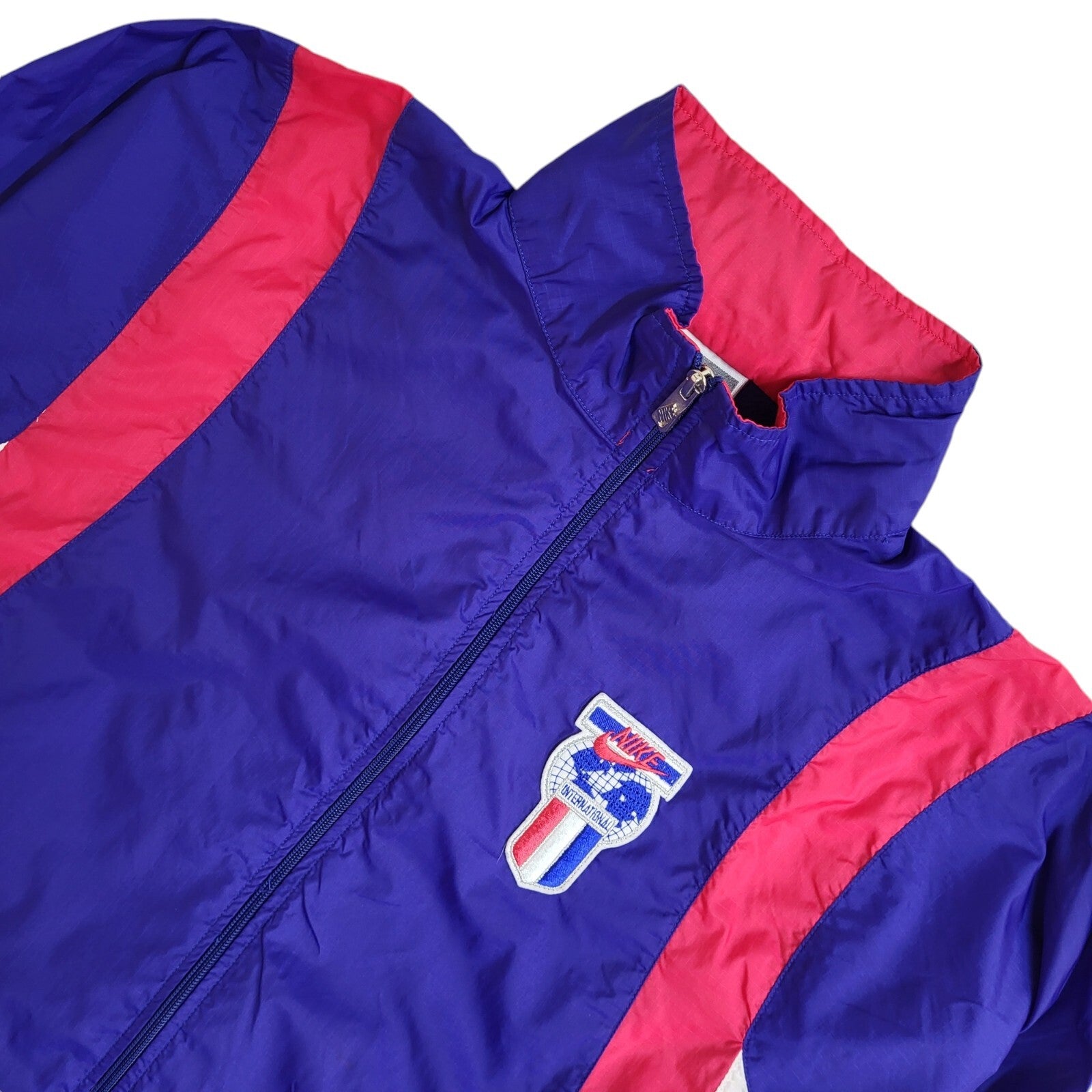 Nike Purple, White & Pink Full Zip Sports 90's Tracksuit Jacket UK Men's M