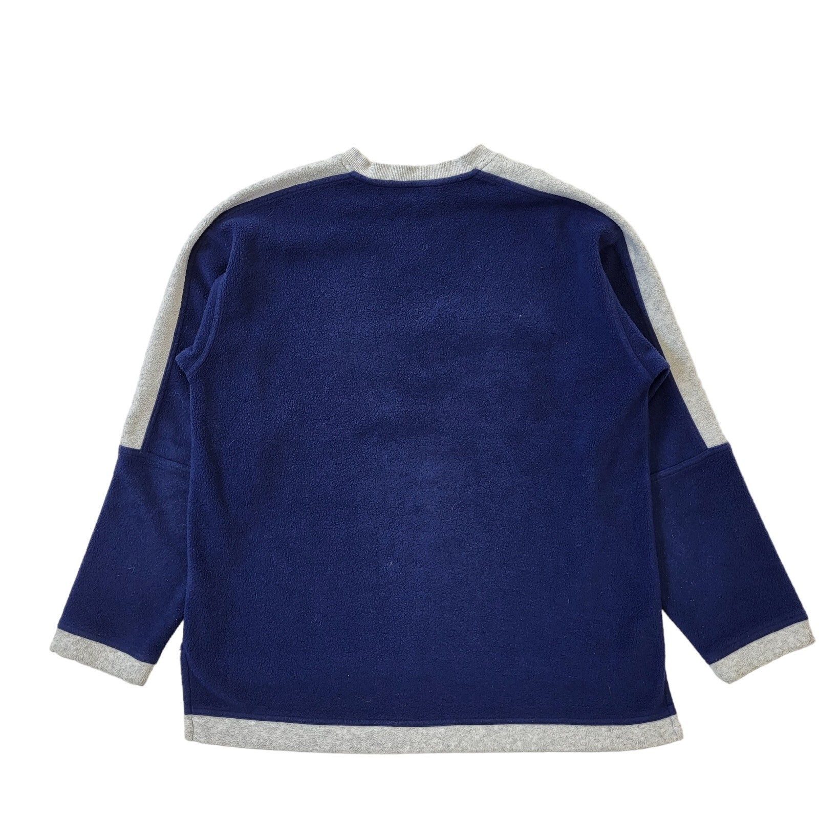 Fila Sweatshirt Vintage Y2K Blue & Grey Long Sleeve V-Neck Fleece XS