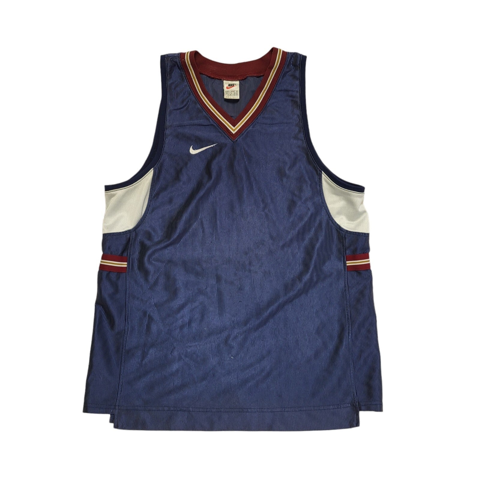 Nike Team Vintage 90's Blue Sports Sleeveless V-Neck Vest Top Mens Size L