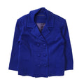 70s Vintage Blue Double Breasted Dress Jacket Women's Size 8