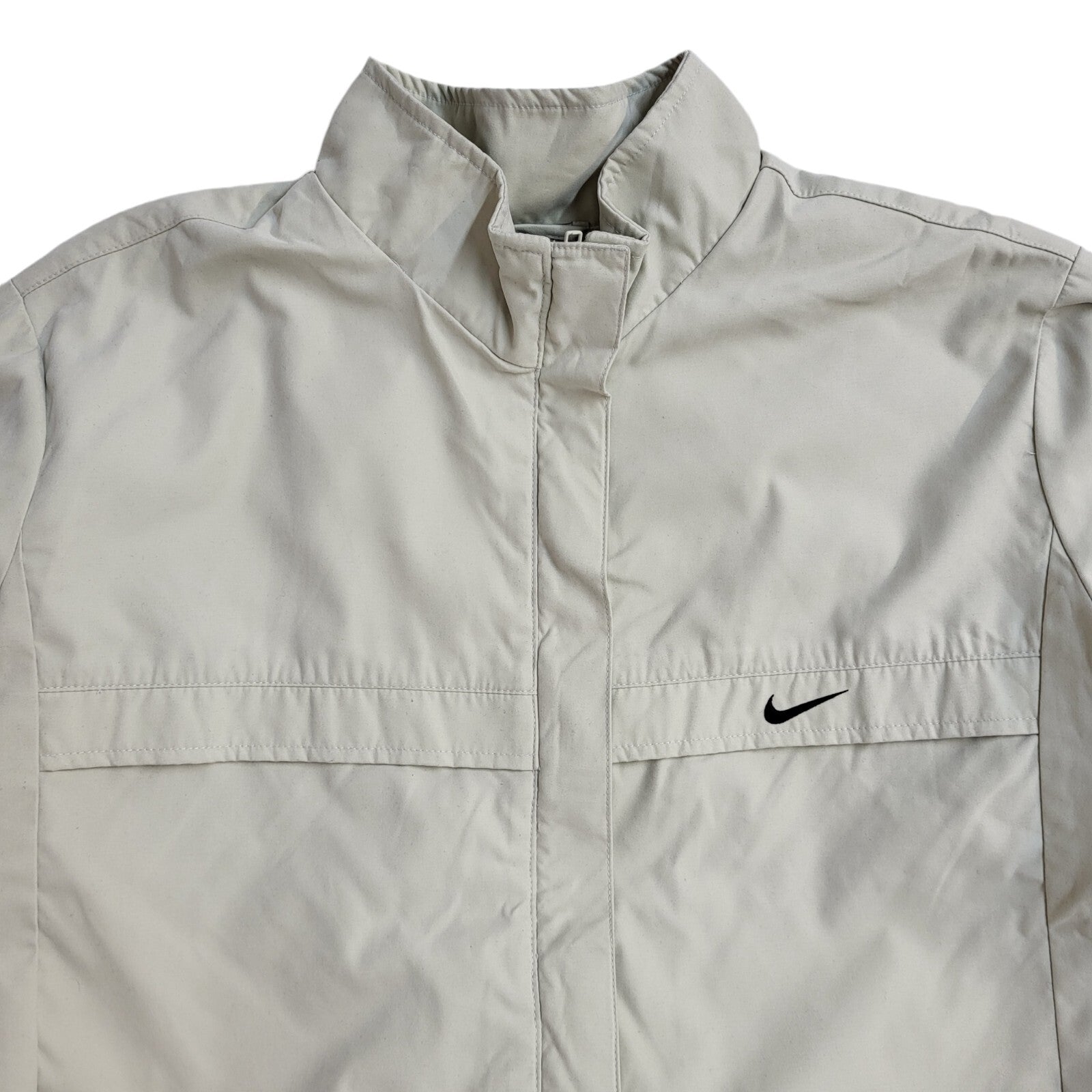 Nike Beige Y2k Zipped Sports Jacket Uk Women's Size L (12-14)