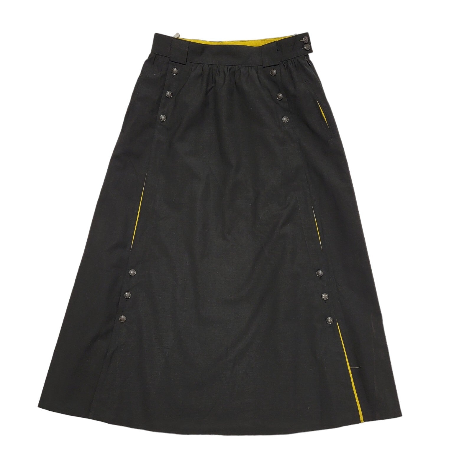 Ravens Black & Yellow 80s Vintage Skirt Uk Women's UK Size 14