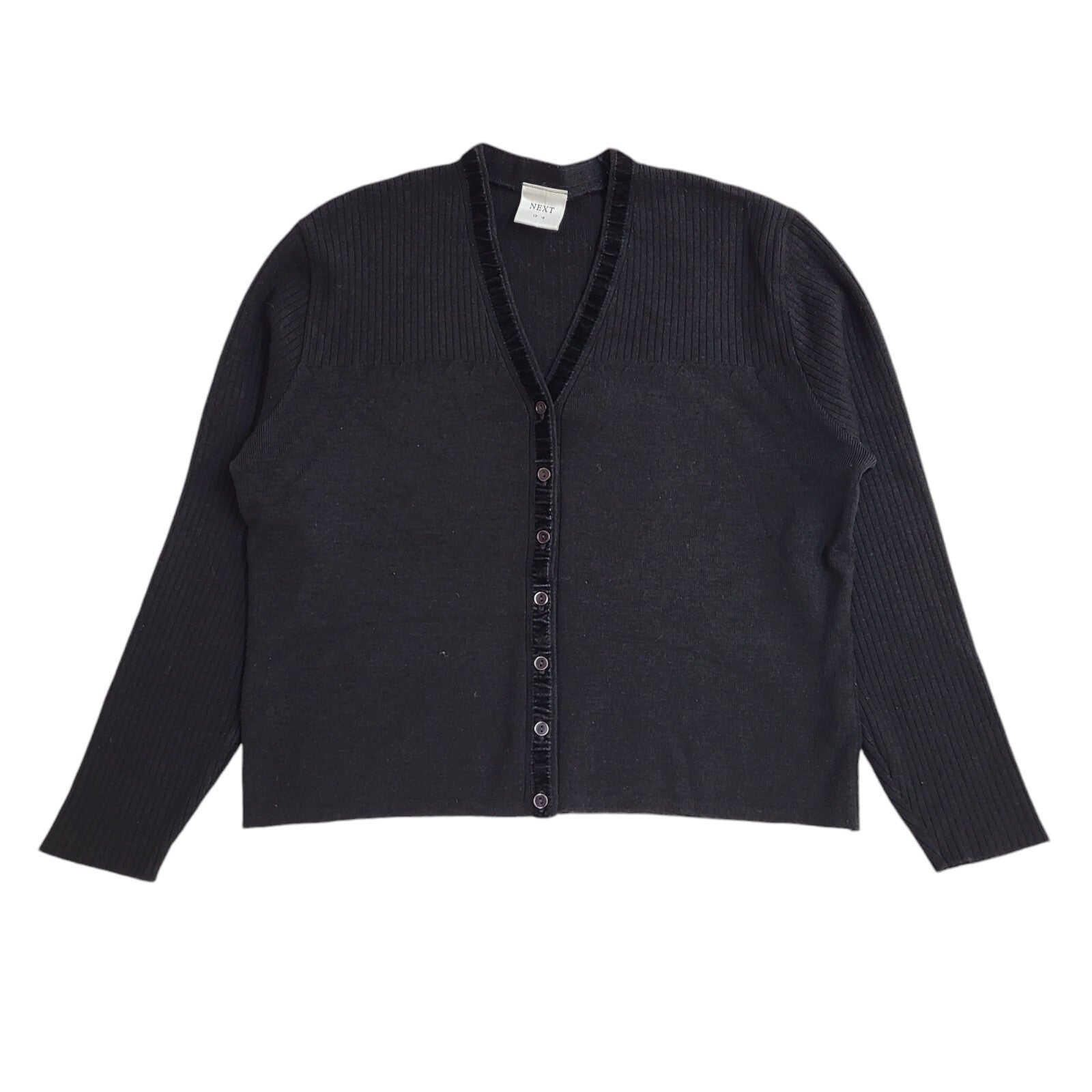 Next Vintage 90's Black Button Cardigan UK Women's Size 16