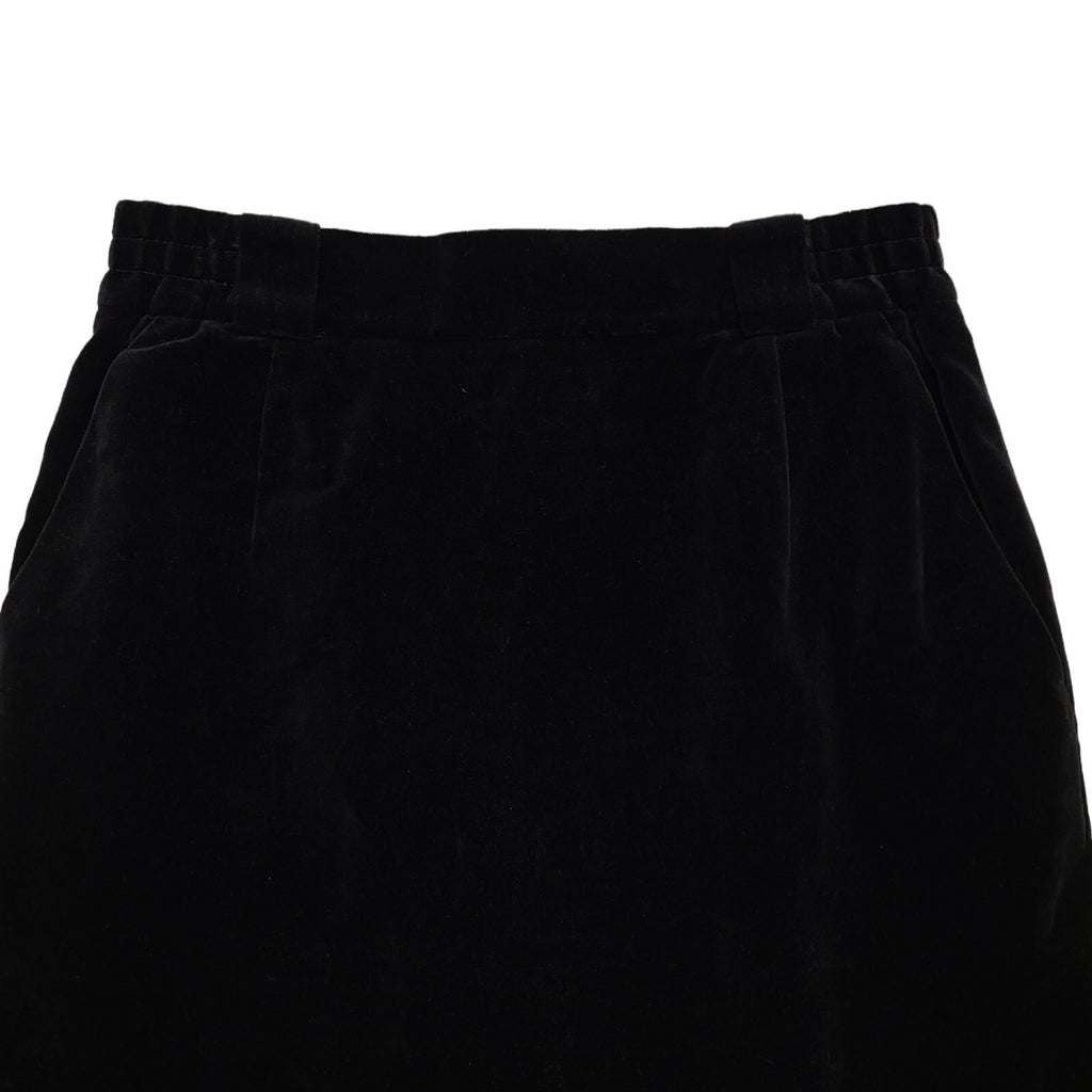 Basler Vintage 80's Black A-Line Velvet Skirt Uk Women's Size 10/12