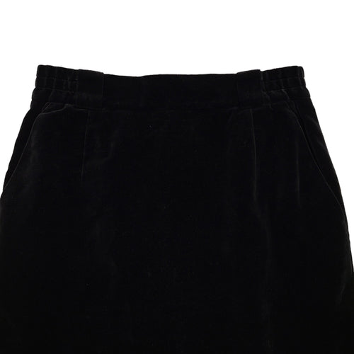 Basler Vintage 80's Black A-Line Velvet Skirt Uk Women's Size 10/12