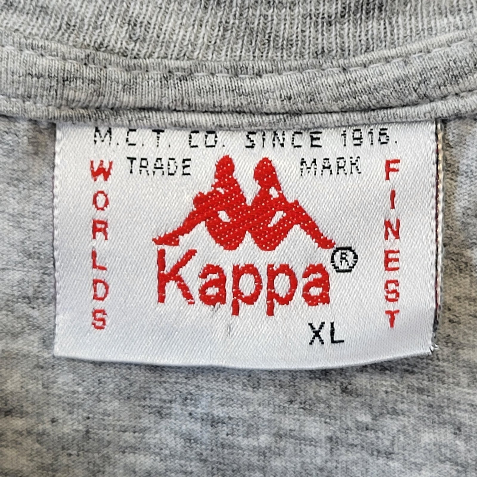 Kappa 90s Vintage Shore Grey Blue Red Crew Neck T-Shirt Men's Size XL