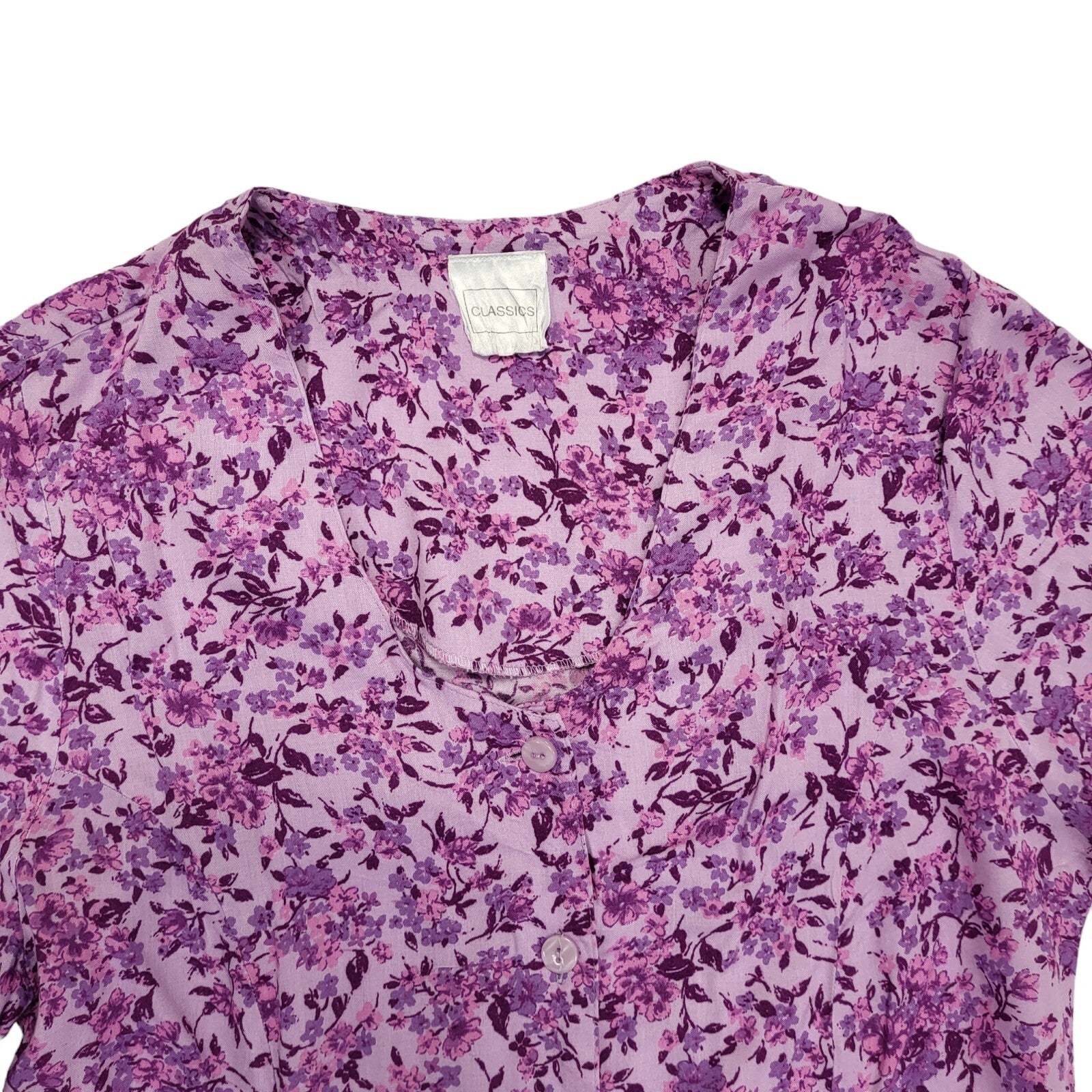 90s Vintage Classics Lilac & Purple Floral Dress Women's Size 12