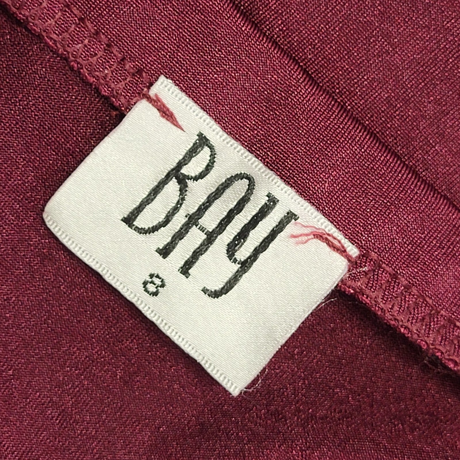 Bay Vintage 90's Maroon Patchwork A-Line Midi Skirt Womens UK 8 W26