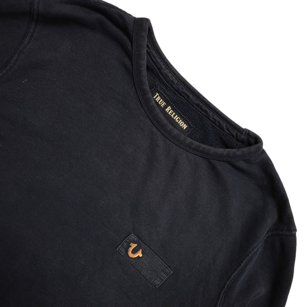 True Religion Y2K Navy Blue Round Neck Sweatshirt Uk Men's Size Large