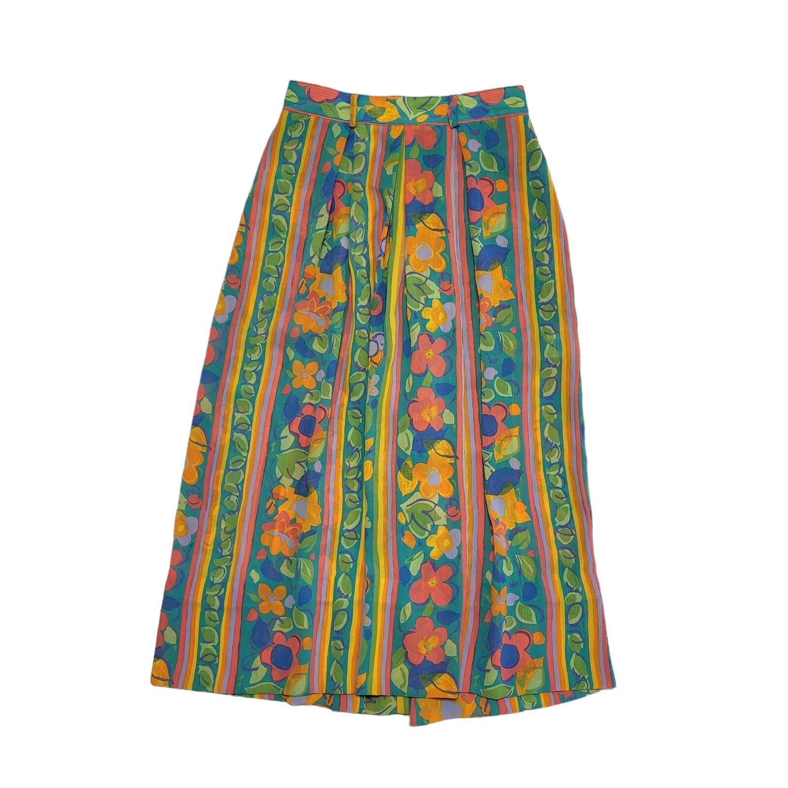 Victoria Cooper Vintage 90s Green Pink Skirt Uk Women's Size 10