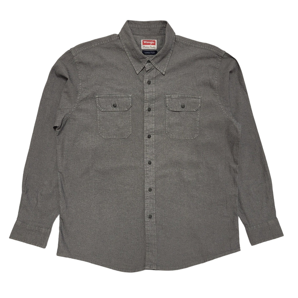 Wrangler 80's Vintage Grey Denim Long Sleeve Shirt Mens UK Size L