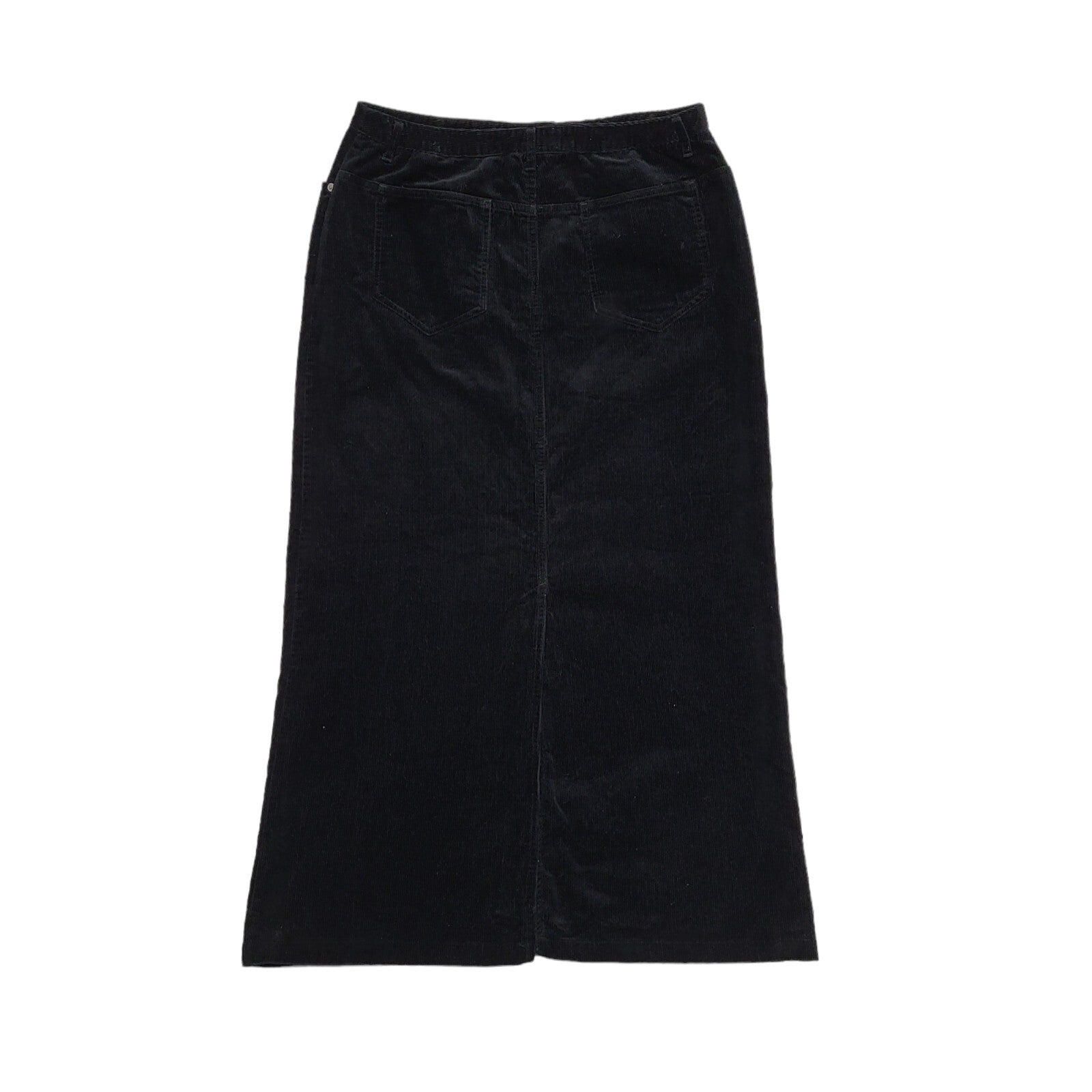 Next Vintage 90s Black Corduroy Long Skirt Womens UK Size 14 W32