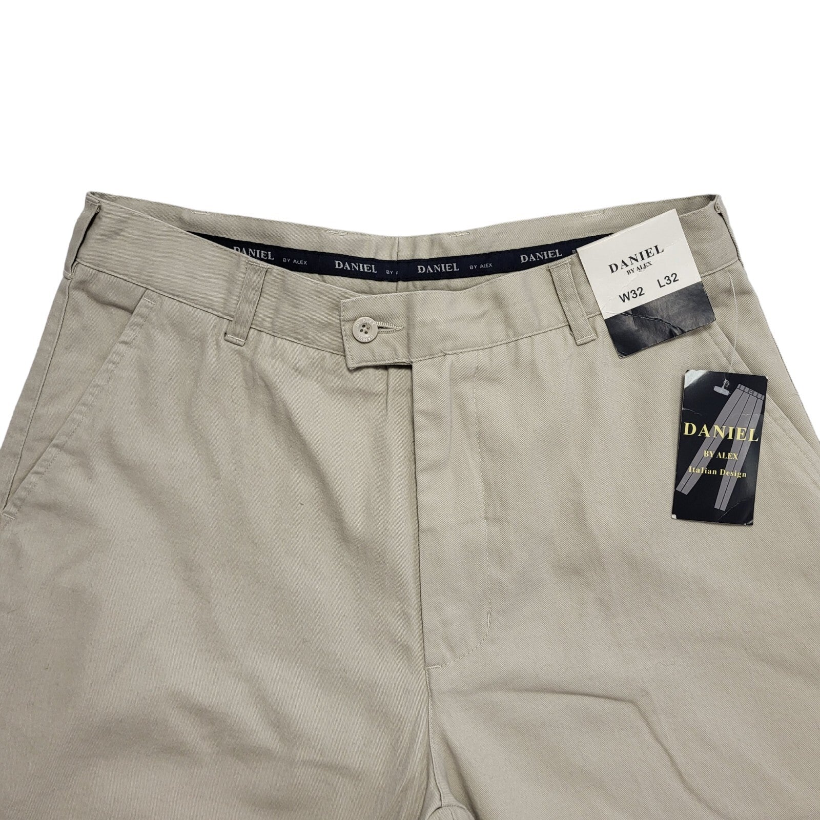Daniel 90s Vintage Beige Straight Dress Trousers Uk Men's Size M W32 L32 Bnwt