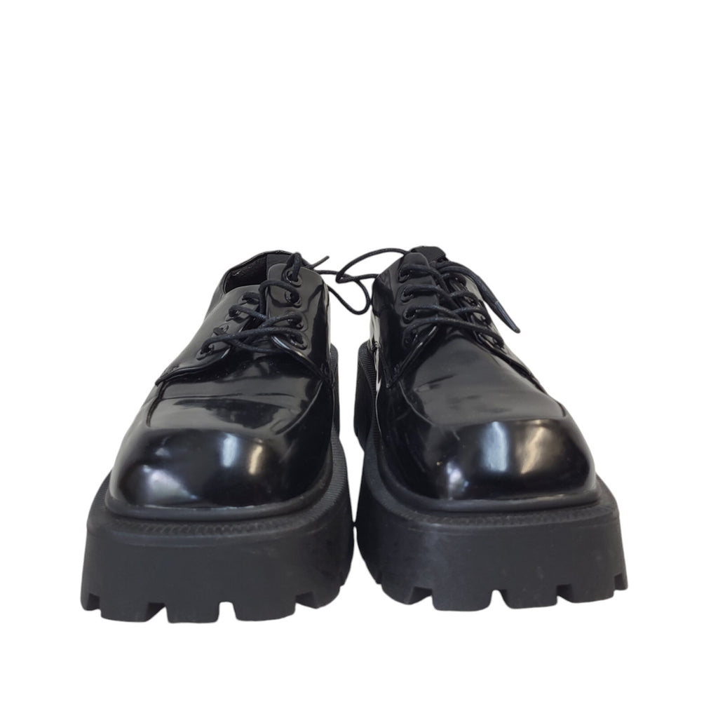Truffle Black Lace-up Faux Leather Dress Shoes Uk Women's Size 5