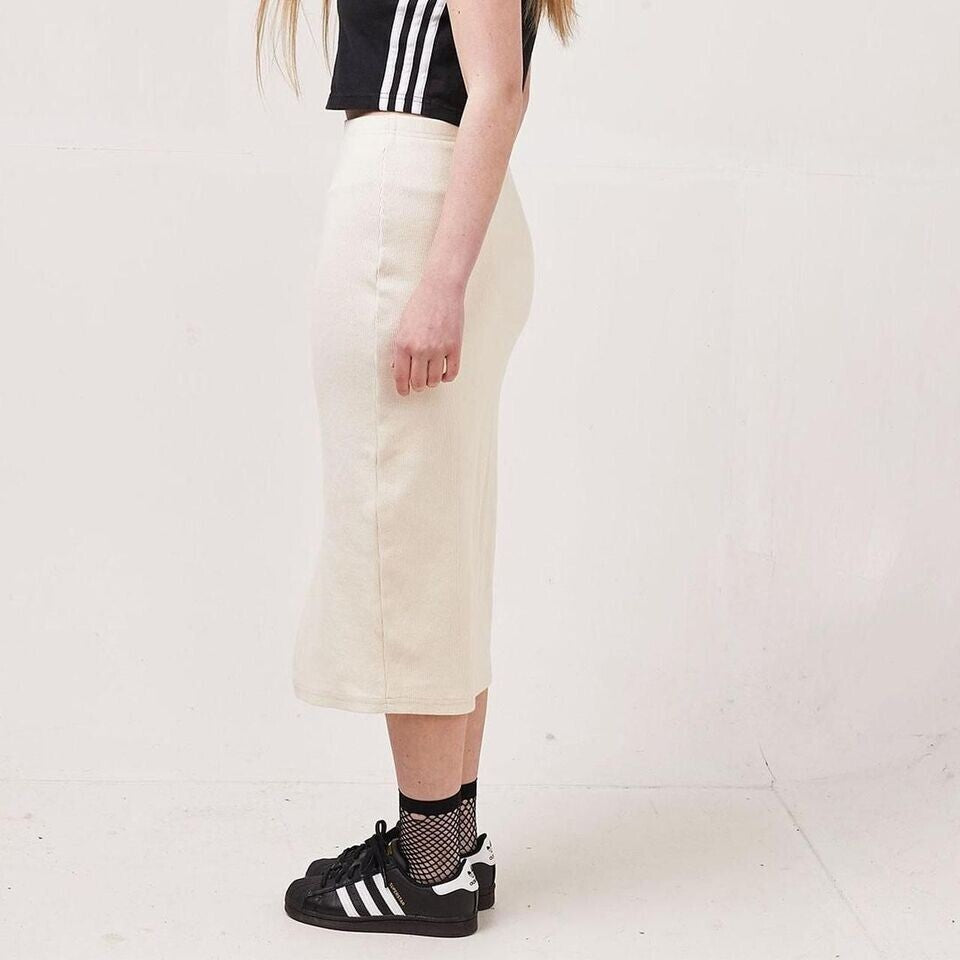 BSL Vintage 90's Cream Full Zip Pencil Midi Skirt Womens UK 10 W28
