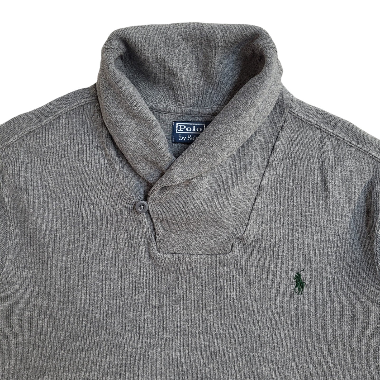 Polo Ralph Lauren Grey Roll Neck Vintage Y2K Jumper Men's UK L