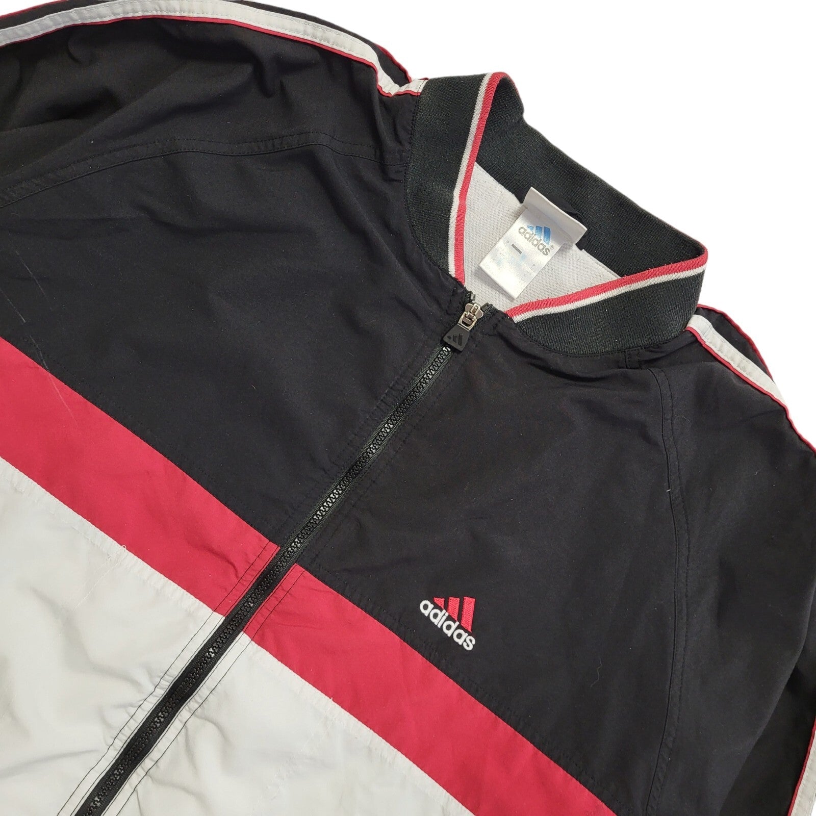 Adidas Black Red Vintage 90s Sports Track Jacket Uk Men's Size 2XL