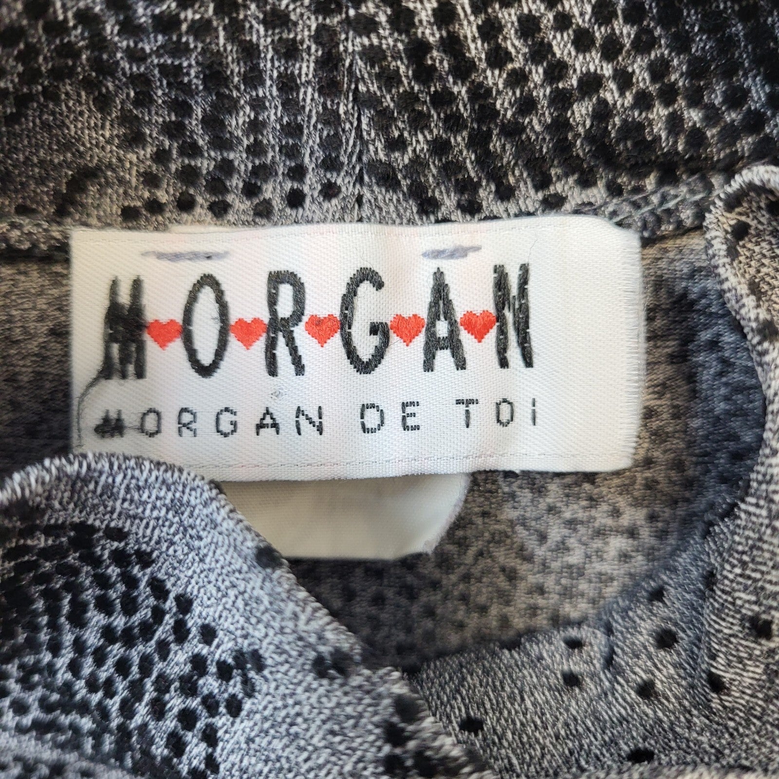 Morgan 90s Vintage Grey High Neck Top Women's UK Size Small